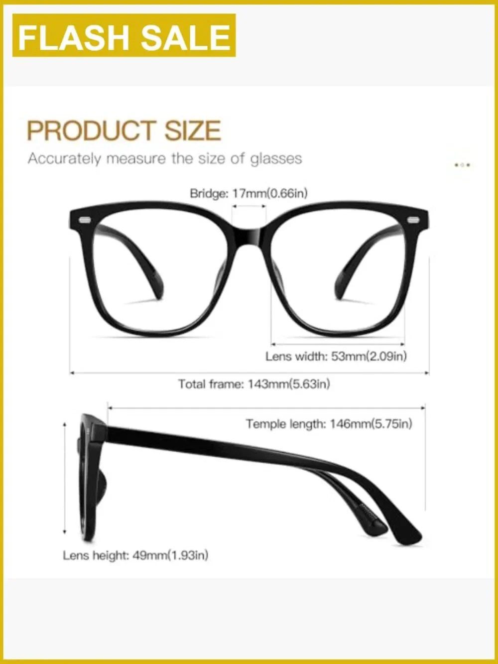 Oversized Blue Light Blocking Glasses for Women, Computer Reading, Anti Glare